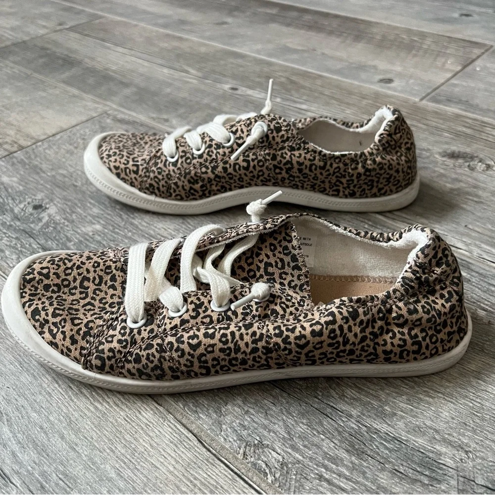 Mad Love Lennie Slip On Canvas Shoes Leopard Print Sneaker - Picture 4 of 8
